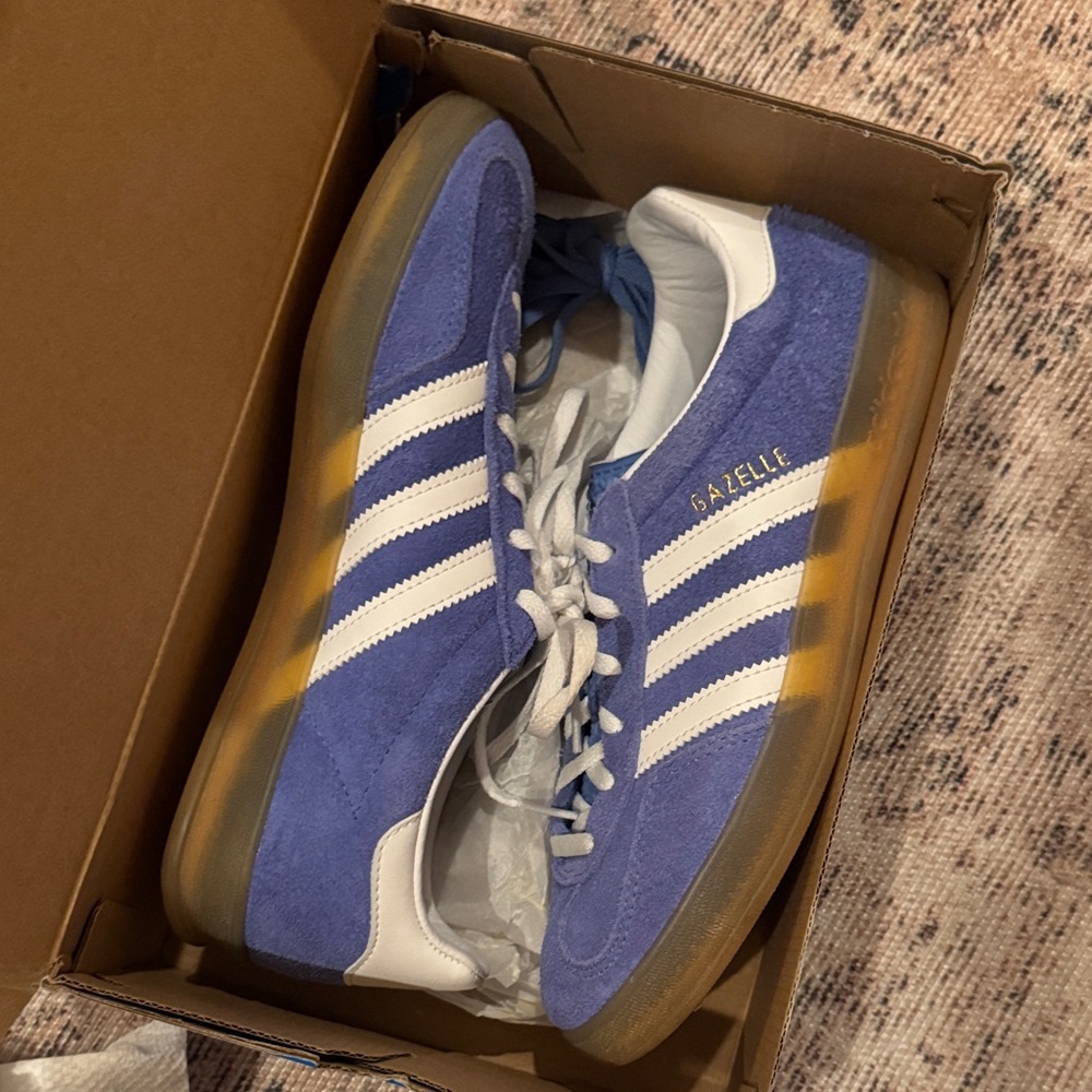 Adidas Gazelle Blue and White Indoor Sneaker